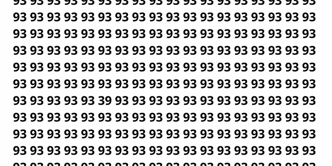 Encontre o número 39 entre vários números 93 em apenas 12 segundos neste desafio