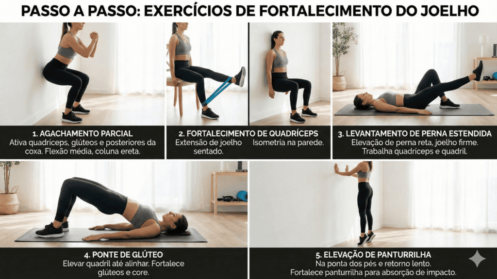 Os 5 exercícios essenciais para manter o joelho forte e prevenir desconfortos