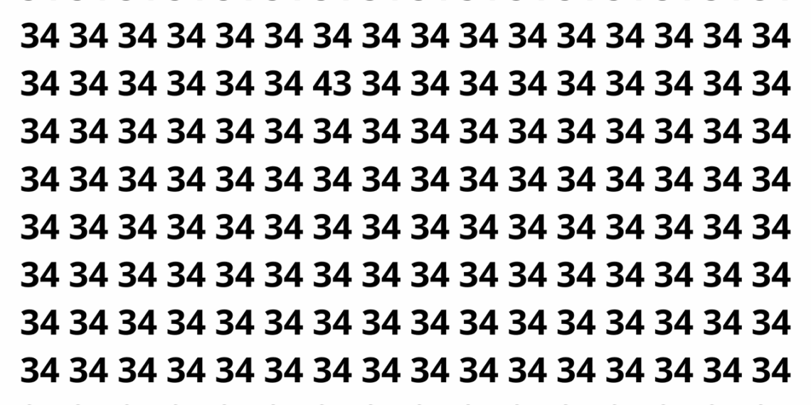 Encontre o número 43 entre os números 34 em menos de 10 segundos