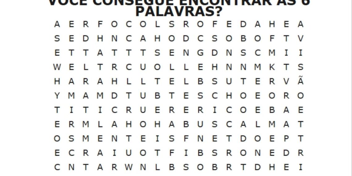 Encontre as 6 palavras em 50 segundos e teste seu cérebro