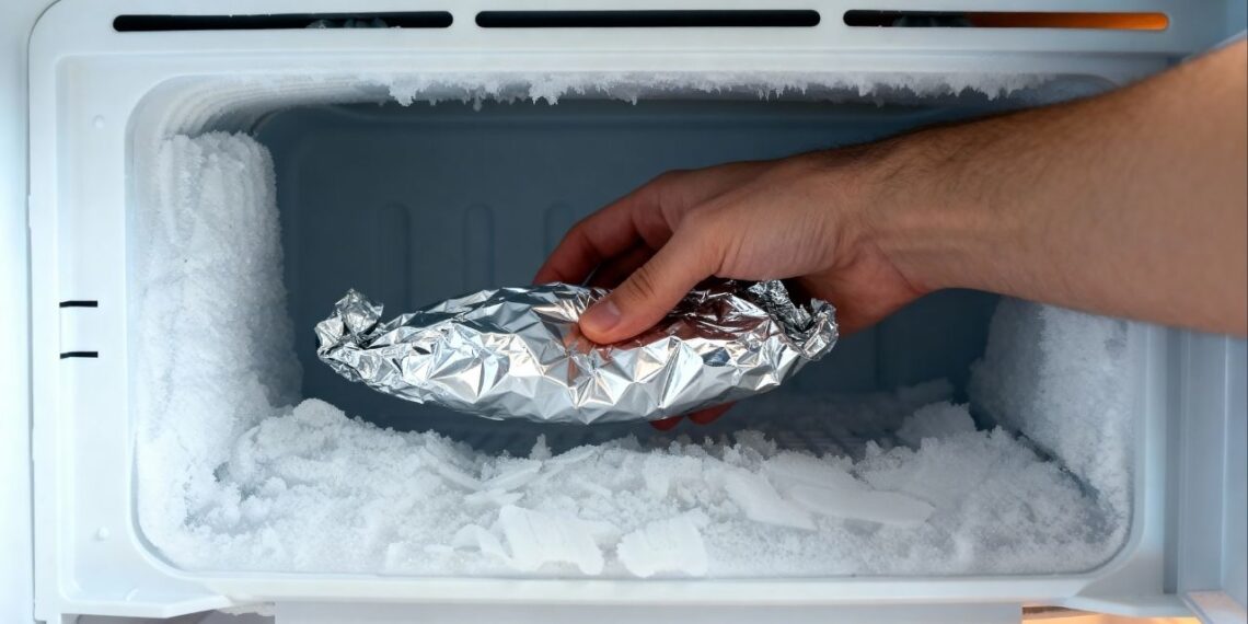 Remova gelo do freezer em minutos usando papel alumínio e muita economize energia