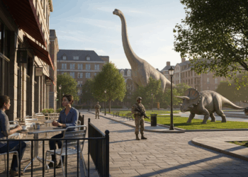 A cidade onde o Exército e os dinossauros dividem espaço com cafés e estudantes