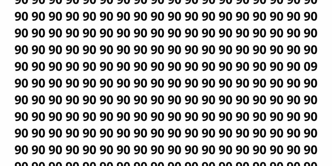 Encontre o número 09 entre vários números 90 em apenas 10 segundos neste desafio