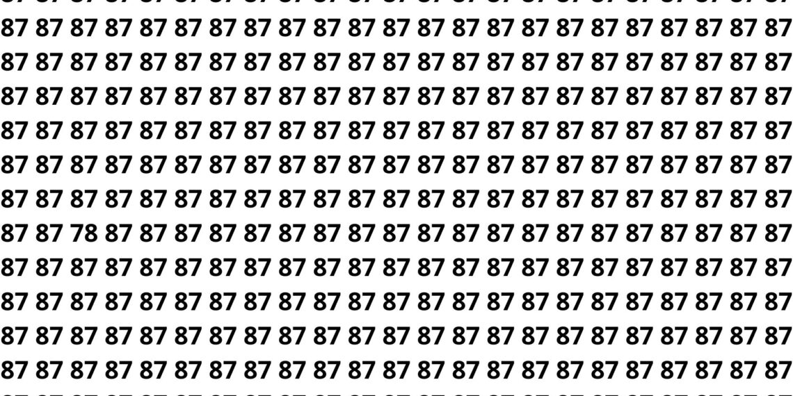 Apenas os mais atentos conseguem achar o 78 entre tantos 87 antes que o tempo acabe