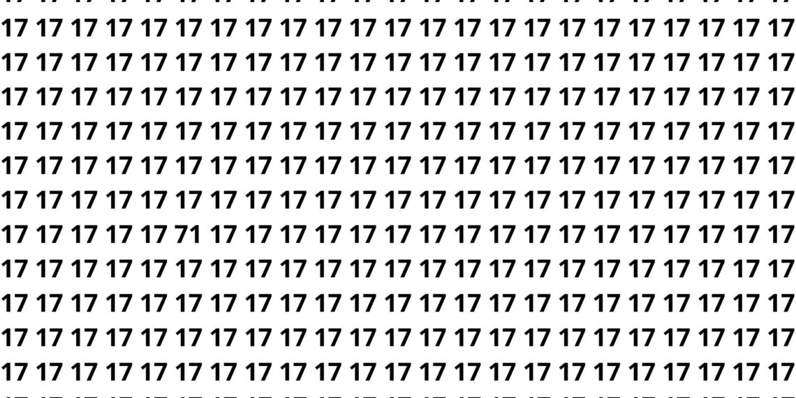 Consegue achar o número 71 entre vários 17 em 5 segundos?