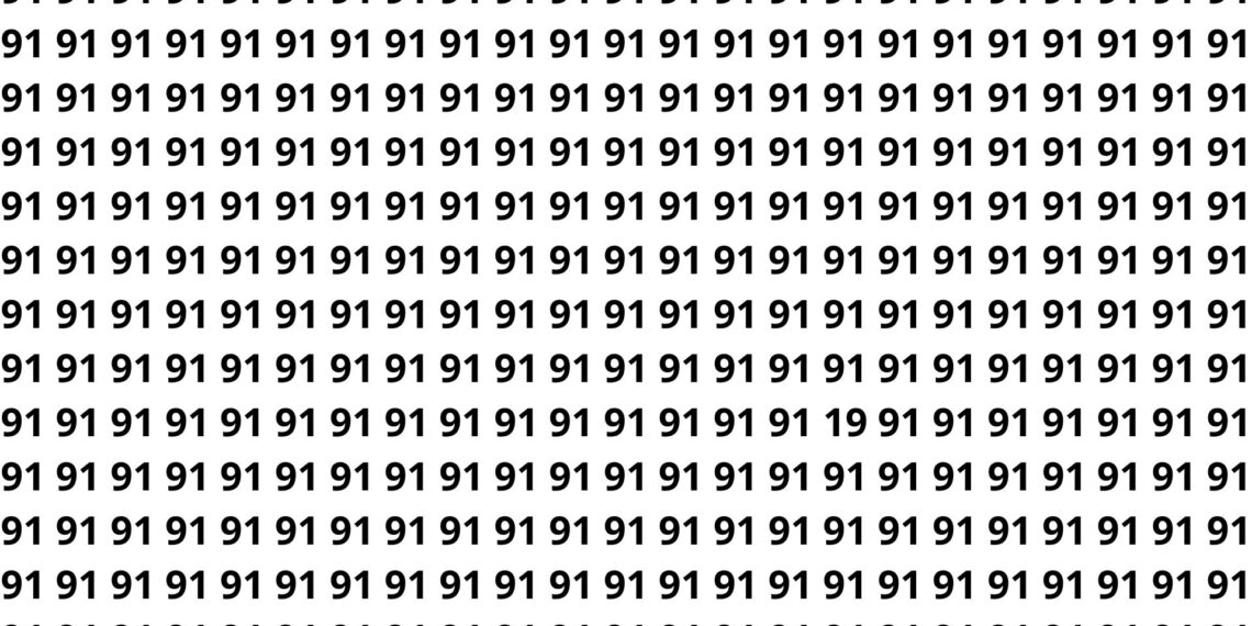 Apenas olhos muito atentos conseguem achar o 91 perdido entre dezenas de 19