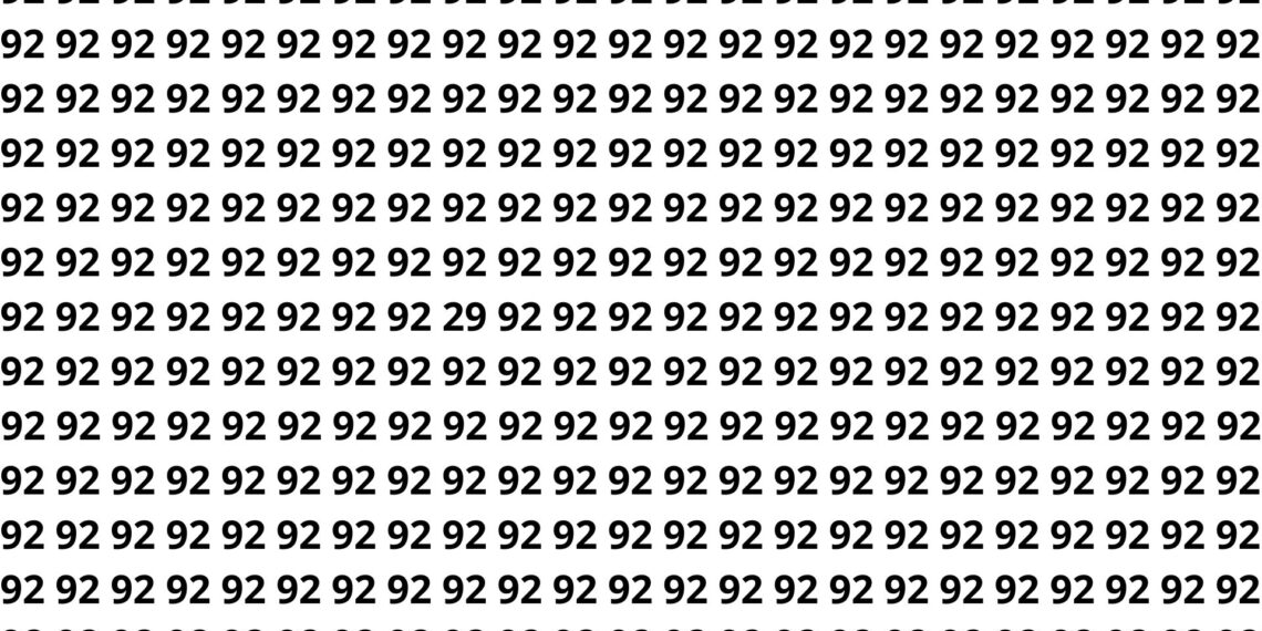 Cronômetro ligado: localize o 29 escondido entre os 92 em menos de 5 segundos
