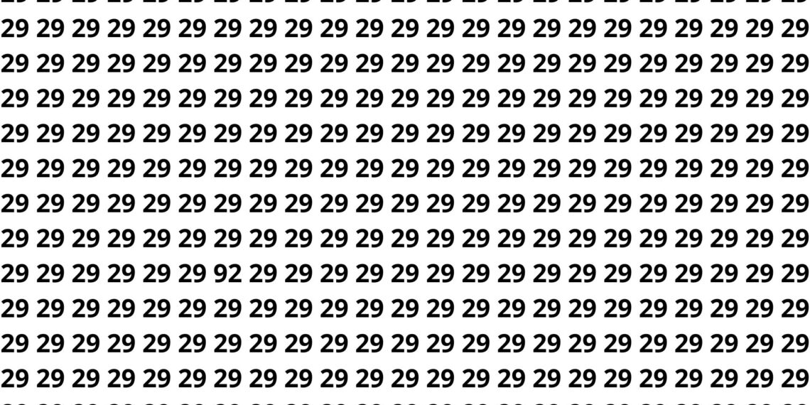 Quem tem foco de verdade acha o 92 escondido entre tantos 29 em 5 segundos