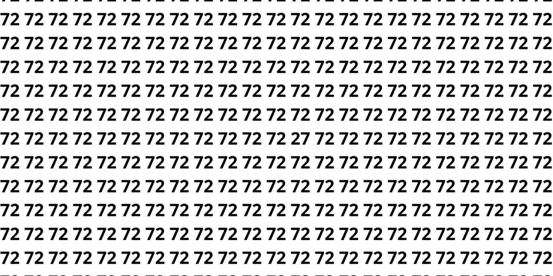 Só quem tem atenção afiada encontra o 27 no meio dos 72