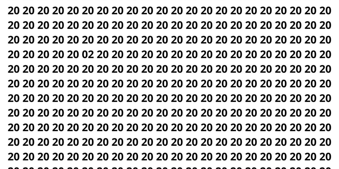 Poucos conseguem achar o 02 escondido entre tantos 20 em 5 segundos