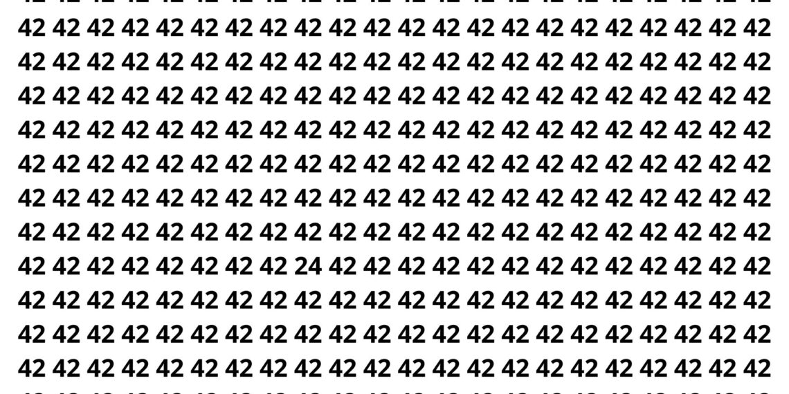 Só quem tem atenção afiada encontra o número 24 escondido entre vários 42
