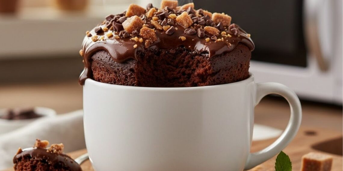 Bolo de chocolate crocante de micro-ondas fica pronto em 3 minutos com muito sabor e textura, o docinho ideal para o lanche da tarde