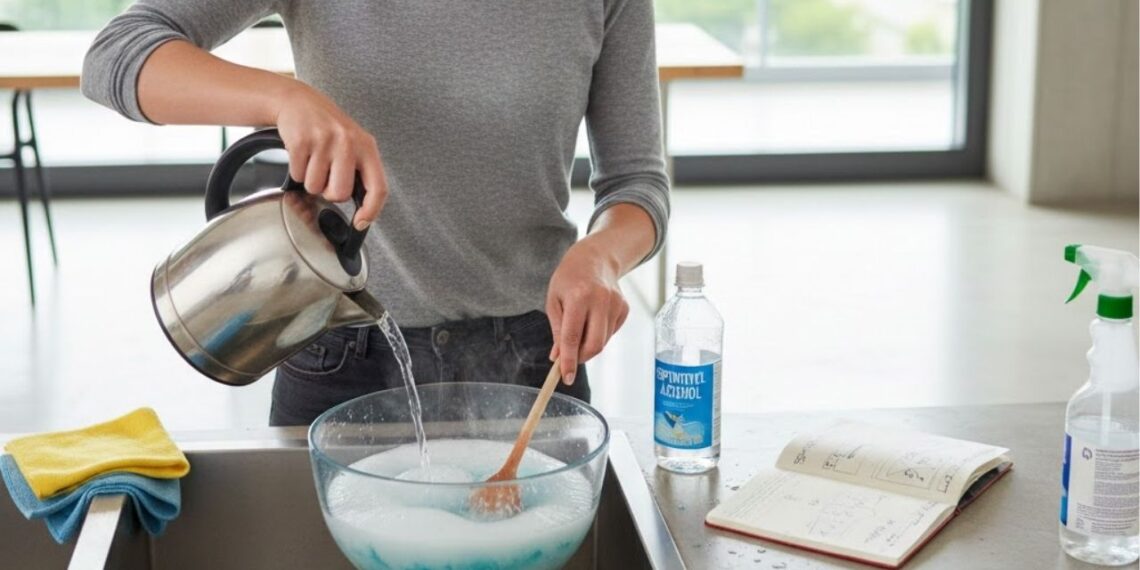 Misture detergente, álcool e água quente e veja a mágica acontecer na limpeza da sua casa, eliminando até 80% da sujeira