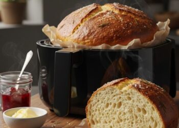 Este pão pode ser preparado no liquidificador, não precisa sovar a massa e fica ainda mais delicioso se assado na airfryer