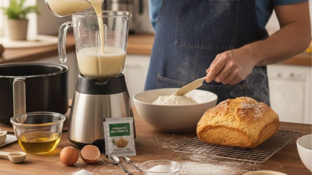 Este pão pode ser preparado no liquidificador, não precisa sovar a massa e fica ainda mais delicioso se assado na airfryer
