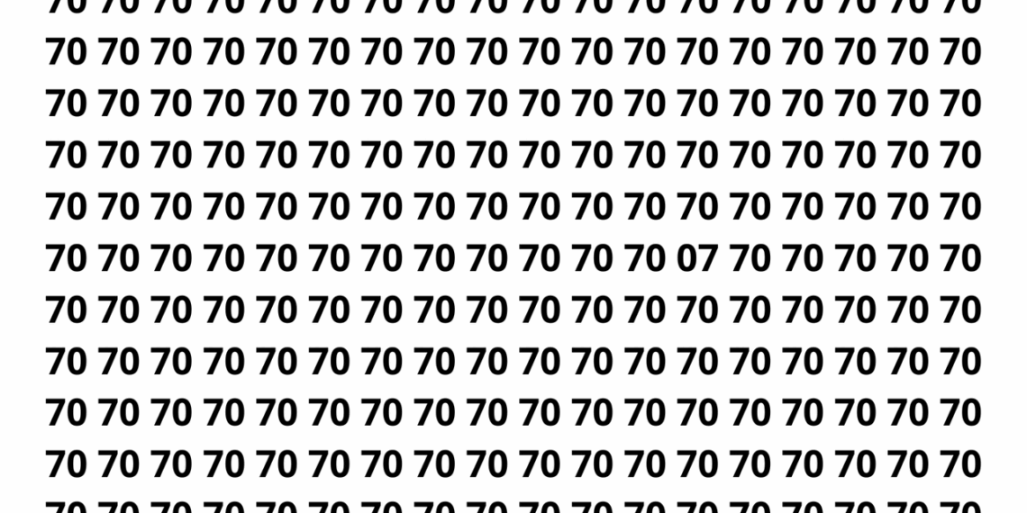 Encontre o número 07 entre vários números 70 em apenas 10 segundos neste desafio