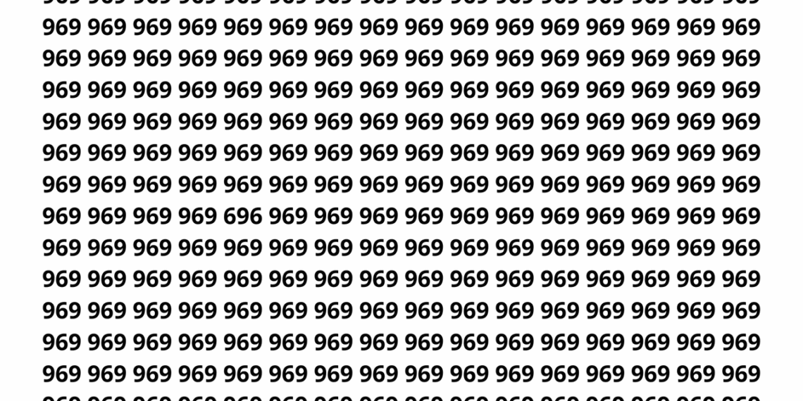 Encontre o número 696 entre vários números 969 em apenas 12 segundos neste desafio