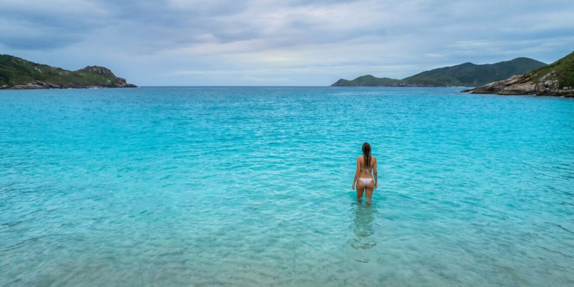 A praia brasileira onde o azul do mar impressiona até em dias nublados
