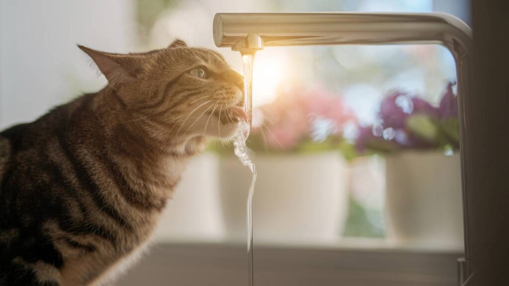ensinar o gato beber mais água