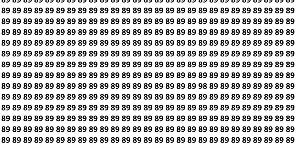 Você consegue encontrar o número 98 escondido entre vários 89 em apenas 5 segundos?