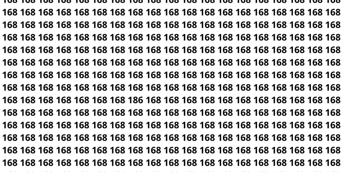 Puzzle viral que desafia olhos e mente: encontre o 186 em meio a 168