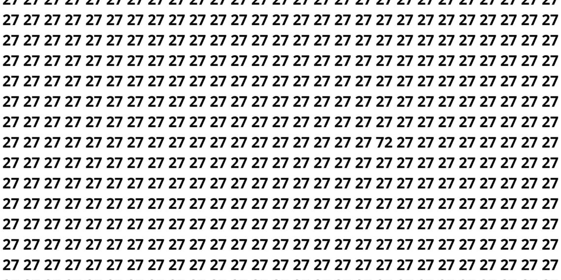Desafio visual: só olhos atentos encontram o 72 no meio dos 27