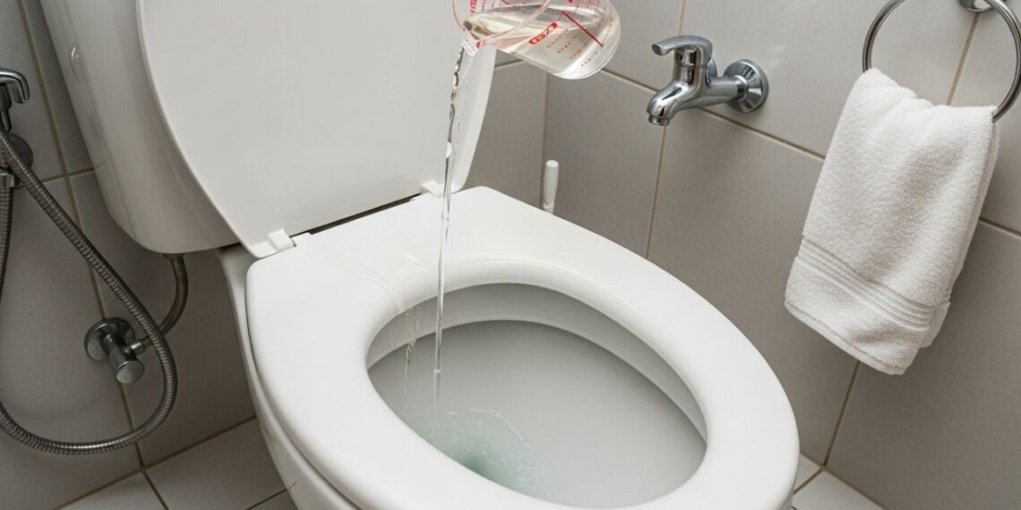 Basta meio copo deste líquido e seu vaso sanitário ficará limpo como novo