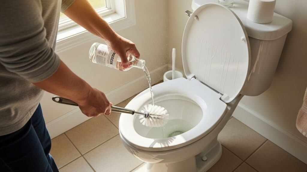 Basta meio copo deste líquido e seu vaso sanitário ficará limpo como novo