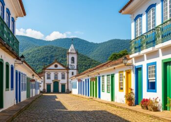 Essa cidade histórica parece cenário de filme antigo com montanhas ao redor e ruas de pedra