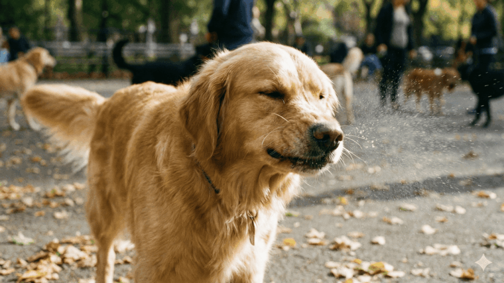 cachorro espirrando
