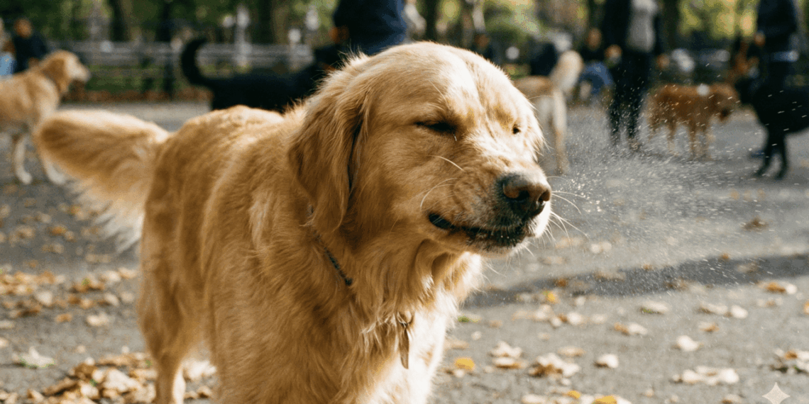 cachorro espirrando