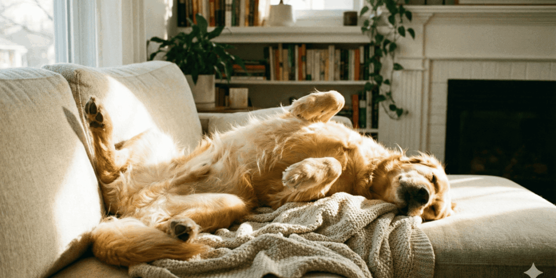 O que significa quando o cachorro prefere dormir de barriga para cima?