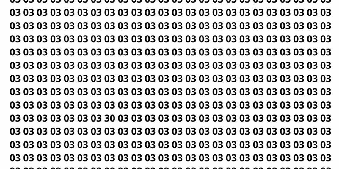 Encontre o número 30 entre vários números 03 em apenas 10 segundos neste desafio