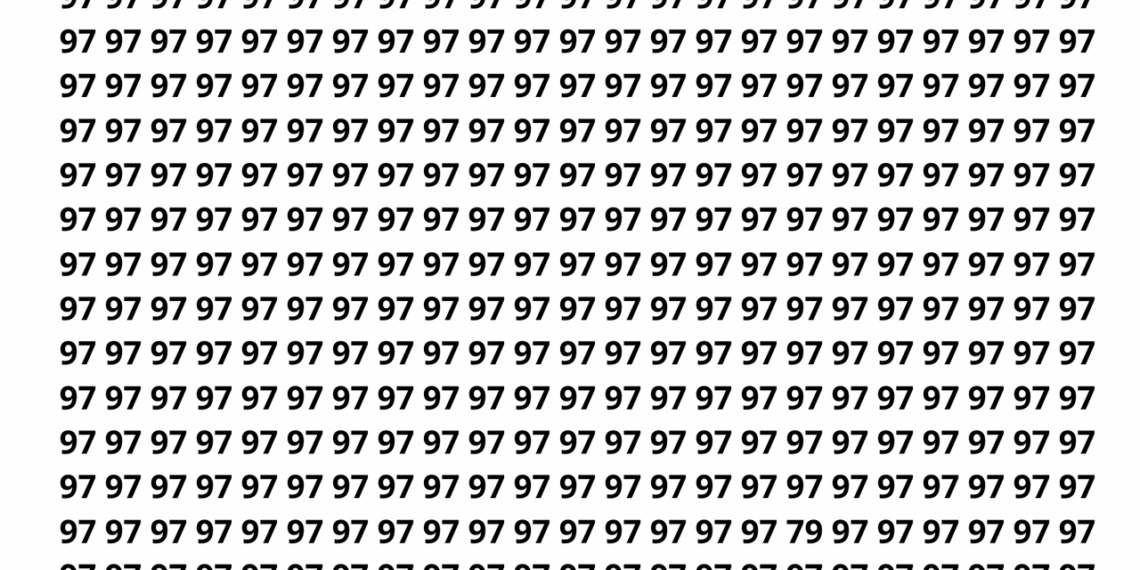 Encontre o número 79 entre vários números 97 em apenas 10 segundos neste desafio