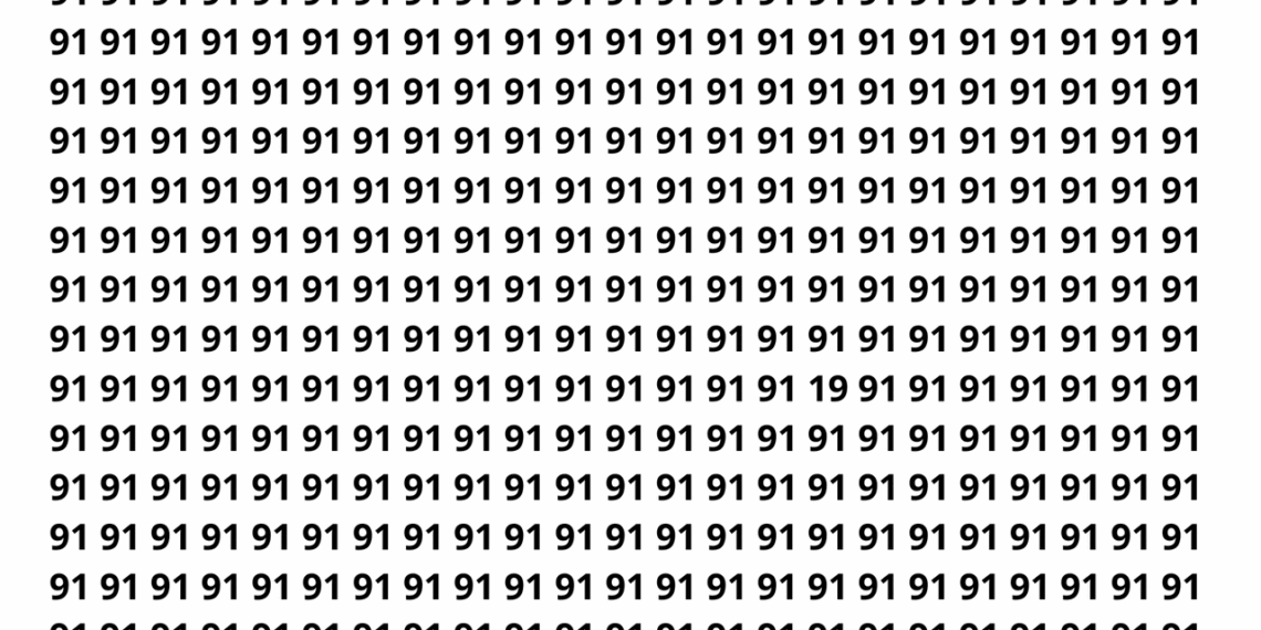 Encontre o número 19 entre vários números 91 em apenas 10 segundos neste desafio