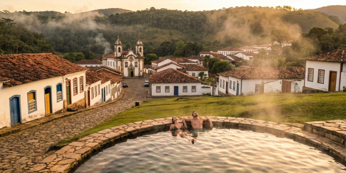 A cidade mineira construída sobre um vulcão inativo onde você relaxa em águas termais e vive com segurança