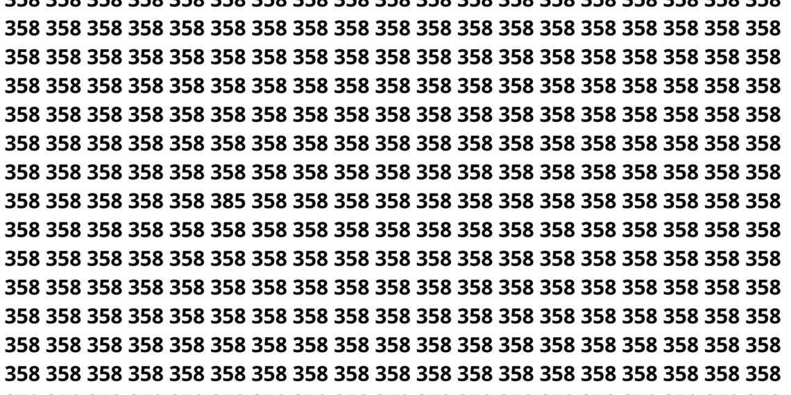 Teste de atenção desafia você a encontrar o 385 no meio de vários 358 em 5 segundos