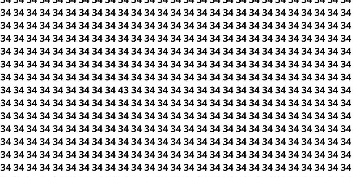 Consegue achar o número 43 escondido entre dezenas de 34 em apenas alguns segundos