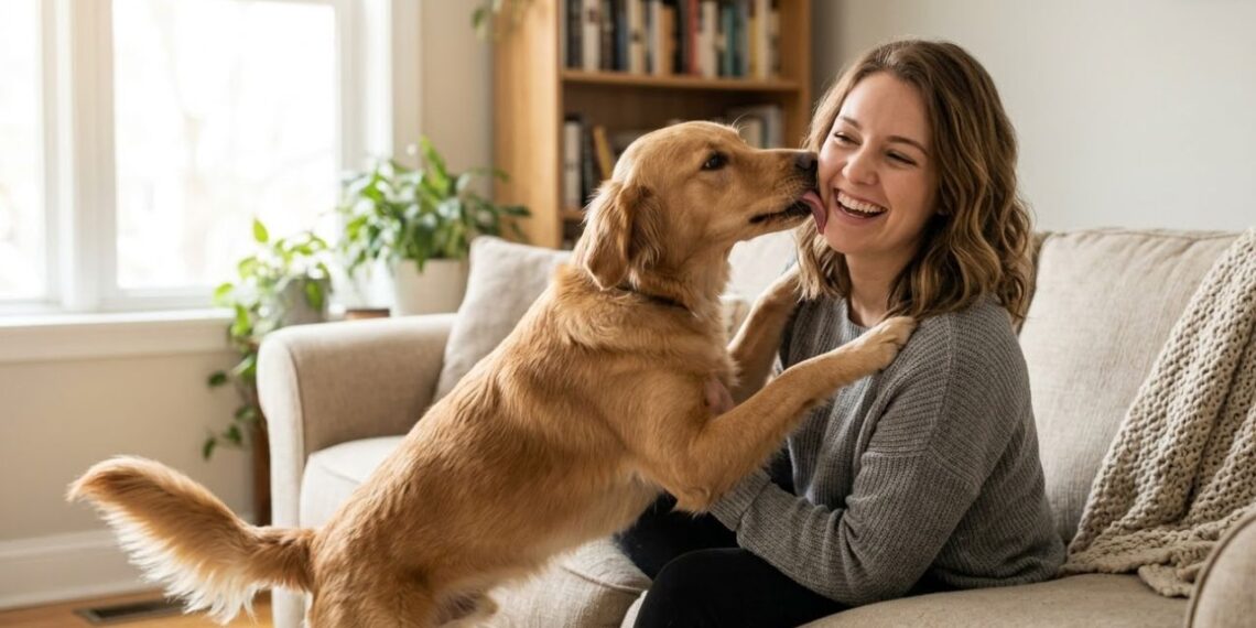 cachorro lambendo