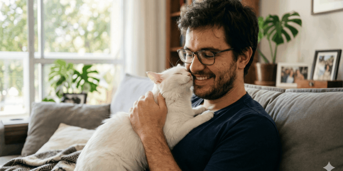 gato esfregando a cabeça