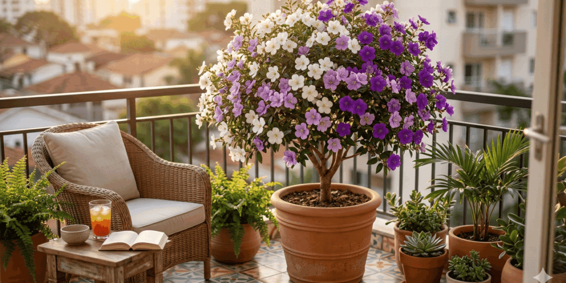 A árvore mágica da Mata Atlântica que floresce em três cores diferentes ao mesmo tempo na sua varanda