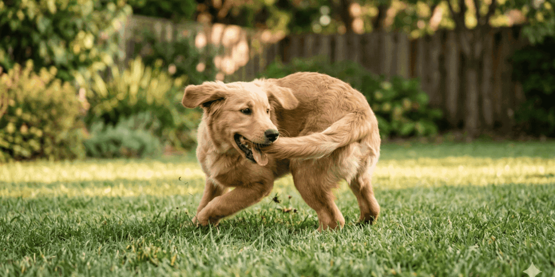 cachorro correndo atras do rabo