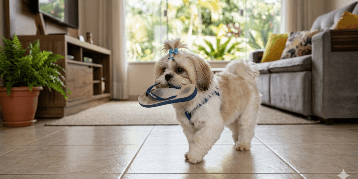 O que significa quando o cachorro vive pegando objetos da casa e carregando de um lugar para outro?