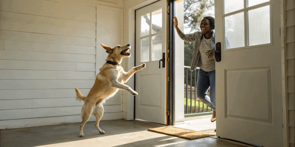 Como controlar a ansiedade do seu cachorro quando você chega em casa