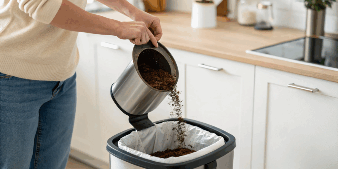Cheiro de lixo insuportável na cozinha? Este truque natural com café te salva