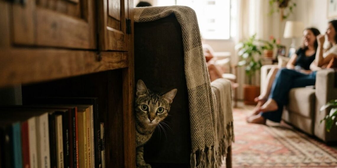 O que significa quando o gato se esconde quando chega visita em casa