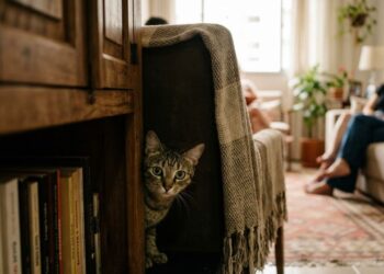O que significa quando o gato se esconde quando chega visita em casa