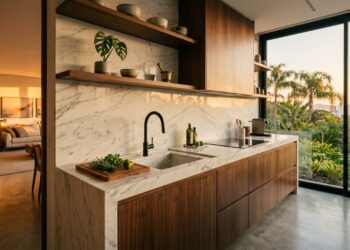 Adeus azulejos na cozinha: esta nova tendência de backsplash contínuo mostra o futuro das cozinhas brasileiras