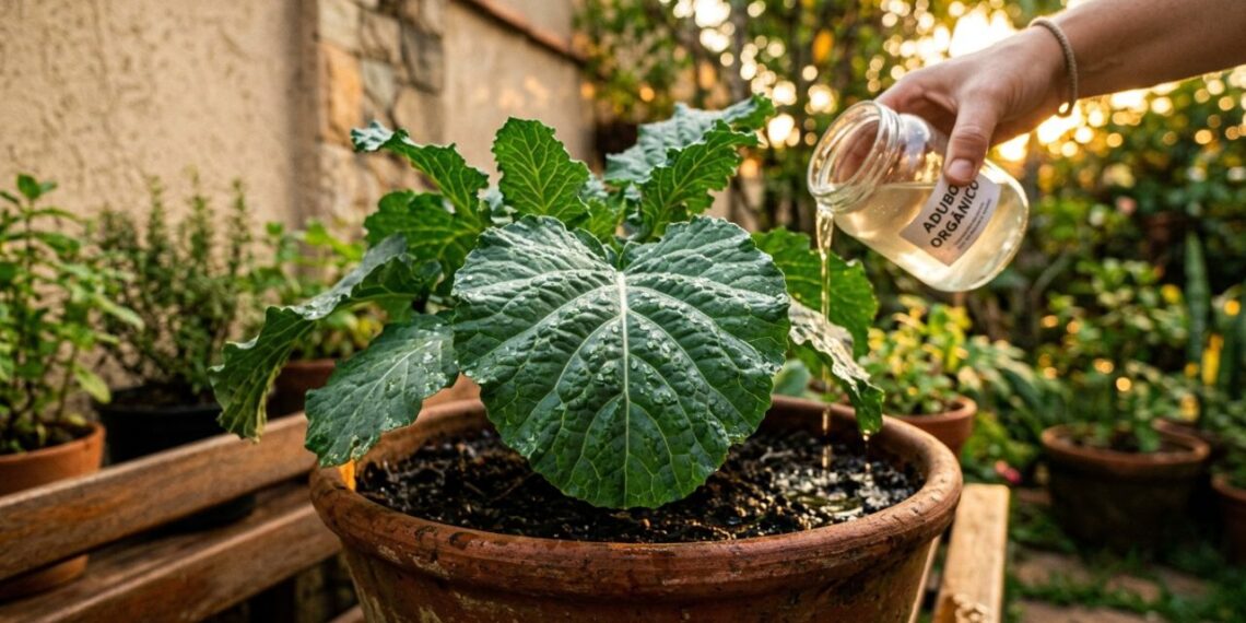 A couve cresce como fermento: ao plantá-la no buraco, regue com uma colher de sopa de infusão de cascas de ovo fervidas
