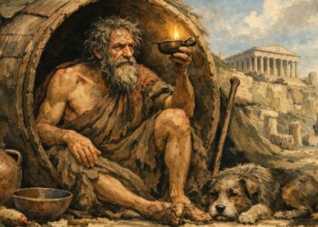 Diógenes de Sinope, filósofo cínico e crítico social: "Quanto mais conheço os homens, mais gosto dos cães."